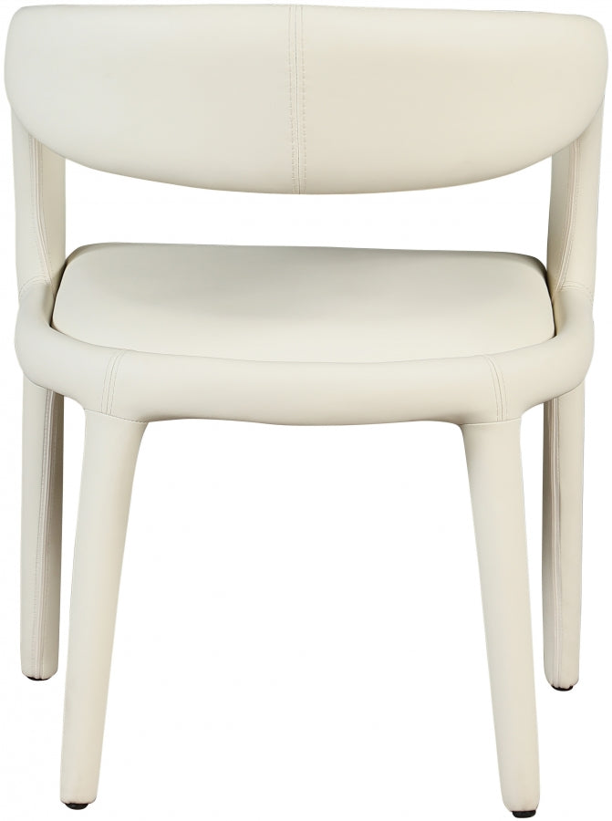 Sylvester Vegan Leather Upholstered Dining Chair in Cream - 987Cream-C