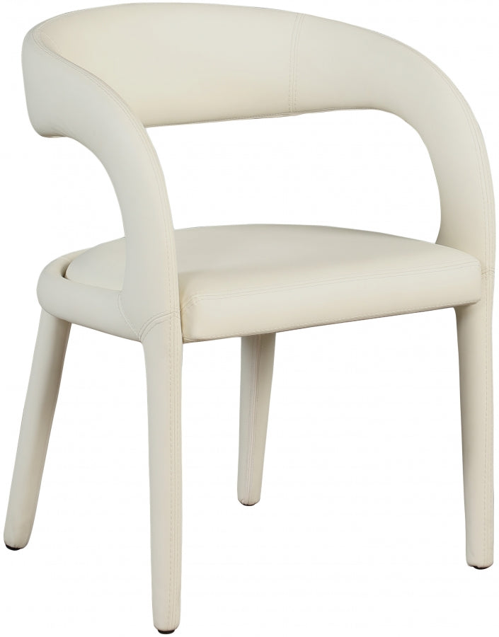 Sylvester Vegan Leather Upholstered Dining Chair in Cream - 987Cream-C