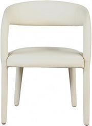 Sylvester Vegan Leather Upholstered Dining Chair in Cream - 987Cream-C