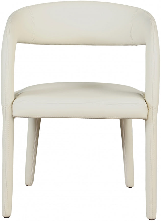 Sylvester Vegan Leather Upholstered Dining Chair in Cream - 987Cream-C