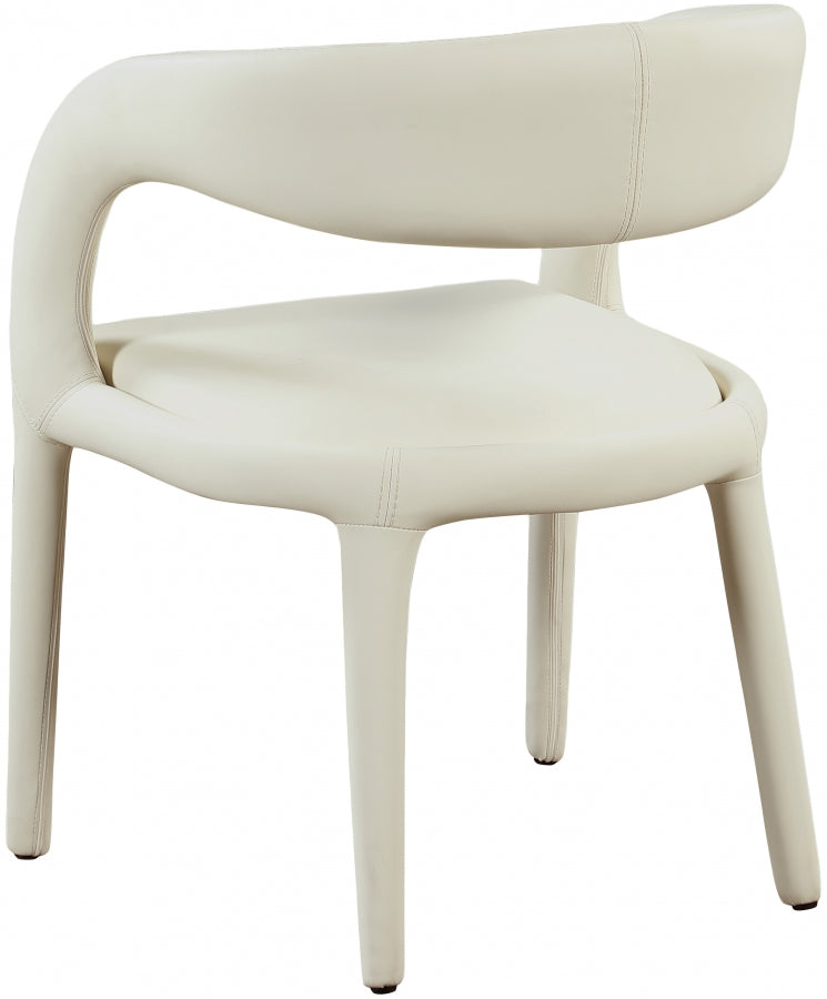Sylvester Vegan Leather Upholstered Dining Chair in Cream - 987Cream-C