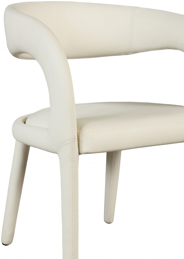 Sylvester Vegan Leather Upholstered Dining Chair in Cream - 987Cream-C