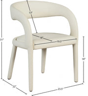 Sylvester Vegan Leather Upholstered Dining Chair in Cream - 987Cream-C