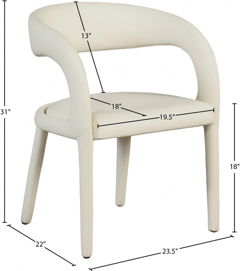 Sylvester Vegan Leather Upholstered Dining Chair in Cream - 987Cream-C