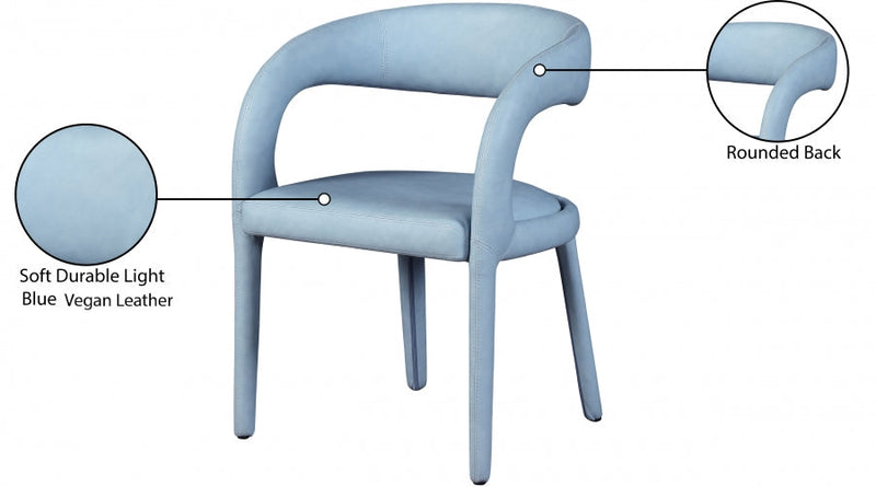 Sylvester Vegan Leather Upholstered Dining Chair in Light Blue - 987LtBlu-C