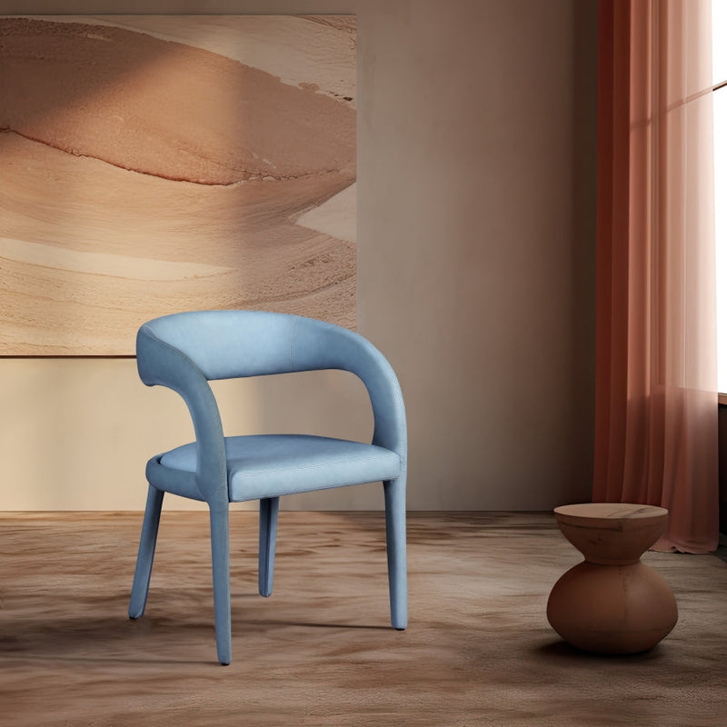 Sylvester Vegan Leather Upholstered Dining Chair in Light Blue - 987LtBlu-C