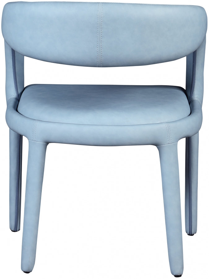 Sylvester Vegan Leather Upholstered Dining Chair in Light Blue - 987LtBlu-C