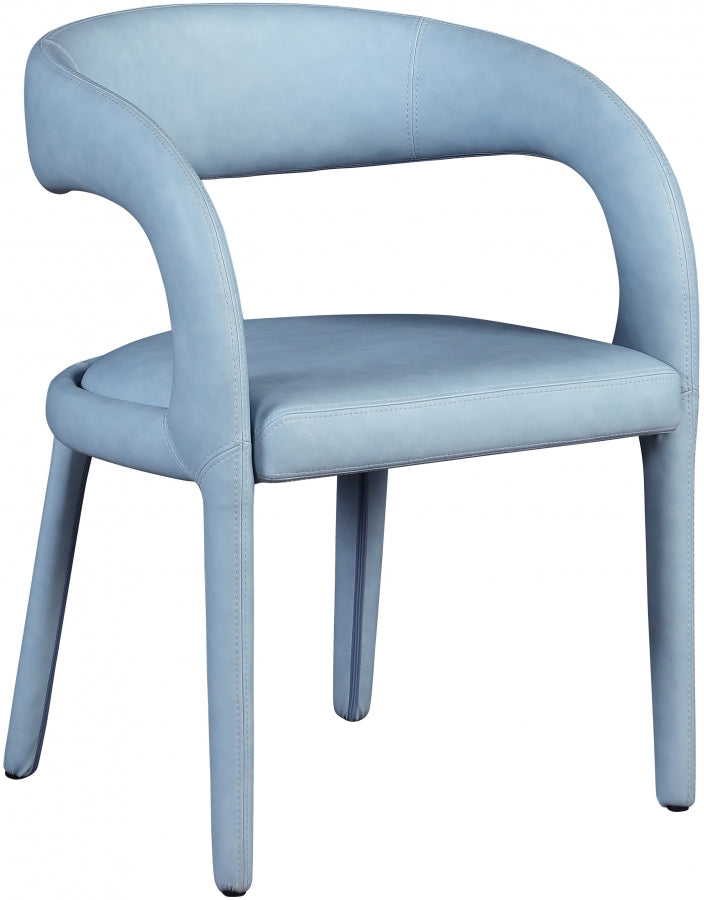 Sylvester Vegan Leather Upholstered Dining Chair in Light Blue - 987LtBlu-C