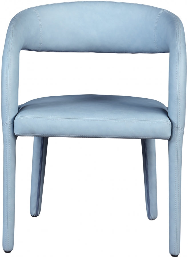 Sylvester Vegan Leather Upholstered Dining Chair in Light Blue - 987LtBlu-C