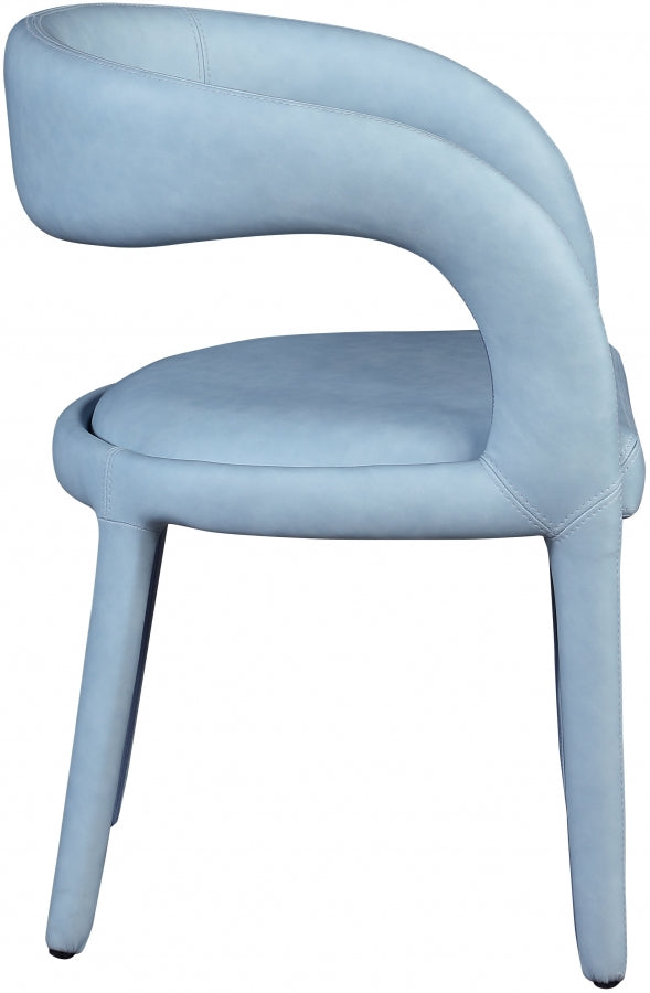 Sylvester Vegan Leather Upholstered Dining Chair in Light Blue - 987LtBlu-C