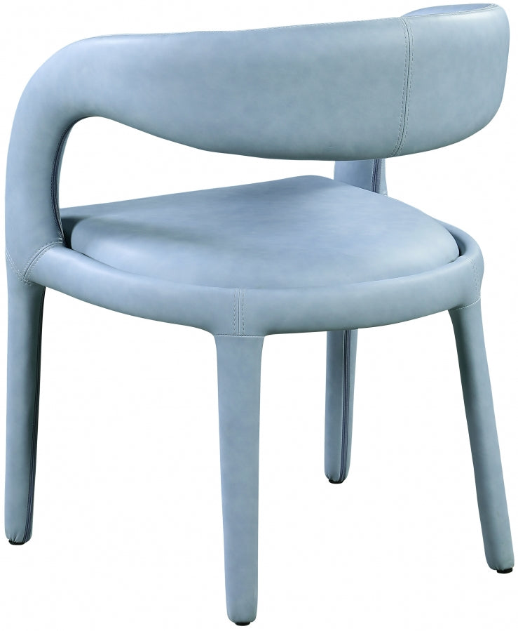 Sylvester Vegan Leather Upholstered Dining Chair in Light Blue - 987LtBlu-C