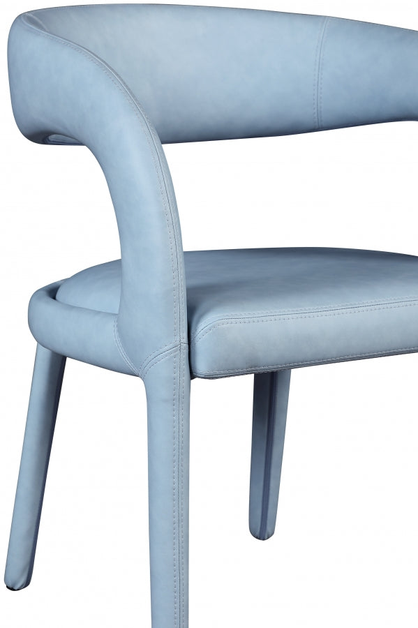 Sylvester Vegan Leather Upholstered Dining Chair in Light Blue - 987LtBlu-C