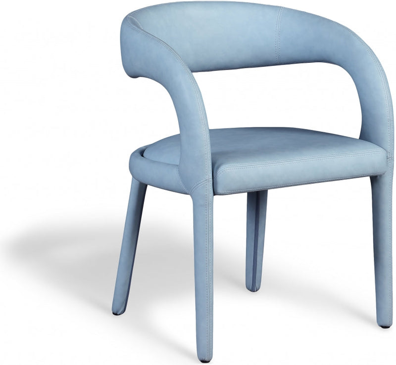 Sylvester Vegan Leather Upholstered Dining Chair in Light Blue - 987LtBlu-C