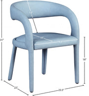 Sylvester Vegan Leather Upholstered Dining Chair in Light Blue - 987LtBlu-C