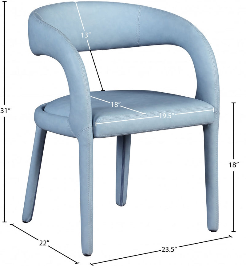 Sylvester Vegan Leather Upholstered Dining Chair in Light Blue - 987LtBlu-C