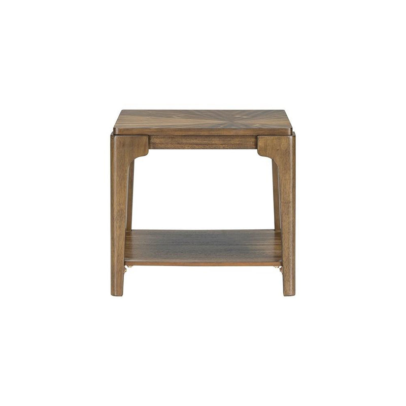 [T130-E-Table] Langford - End Table, Solid Rubber Wood, MDF, Acaica Veneer, Brown Box: 1 of 1 Each - T130-E-Table