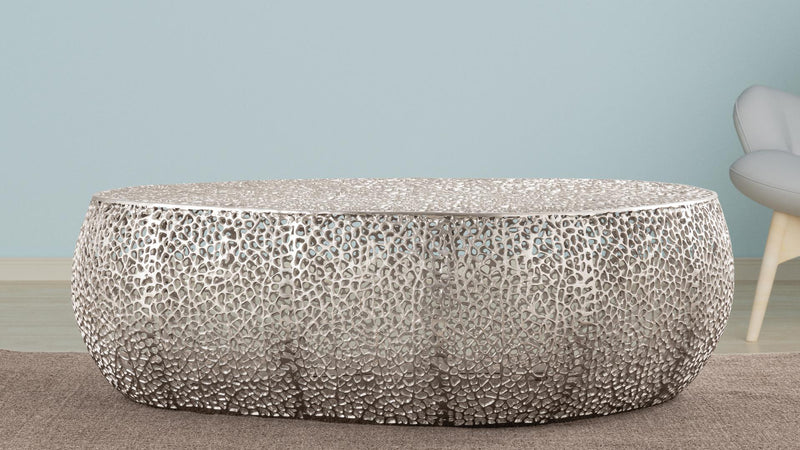 T3601-50 Oval Coffee Table Silver - T3601-50 Oval Coffee Table Silver