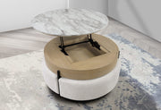 T42 Natural Coffee Table With 3 Stools - T42CT+3 STOOLS-NAT