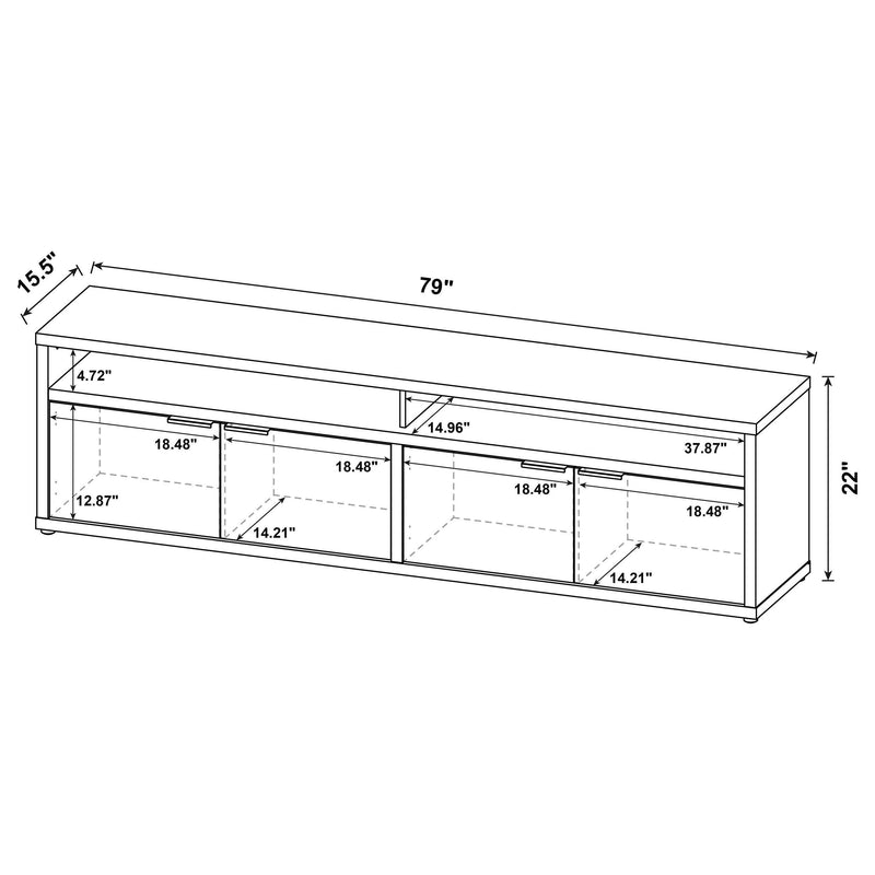 Tabby 79-inch 4-door Engineered Wood TV Stand Media Console Mango - 700933