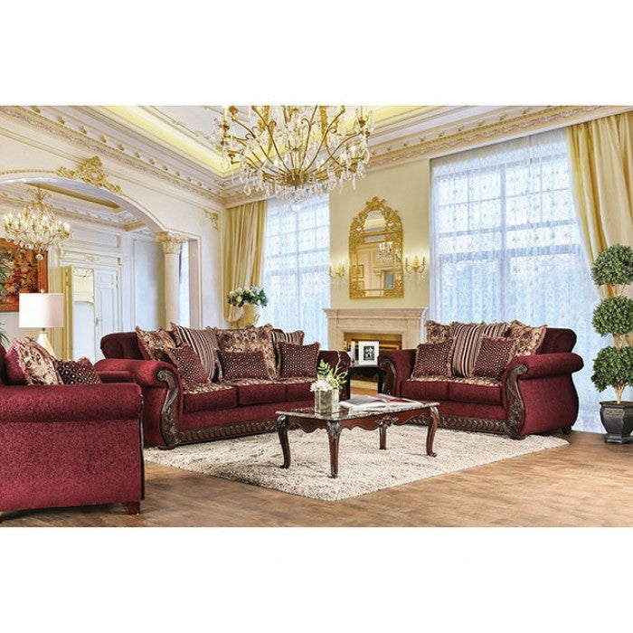 Tabitha Wine/Gold Sofa - SM6110-SF