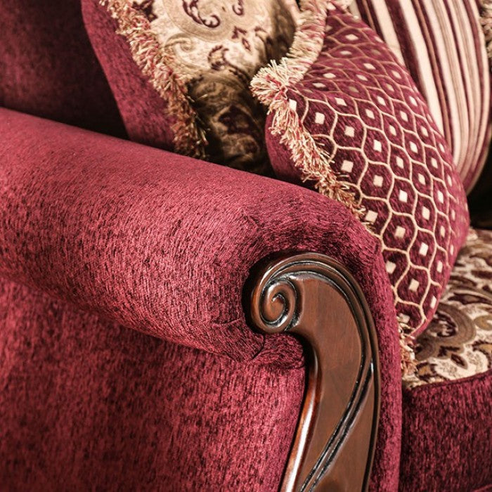 Tabitha Wine/Gold Sofa - SM6110-SF
