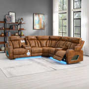 Taddeo Power Motion Sectional Sofa Set w/Power Headrest, Massage & LED - LV06240