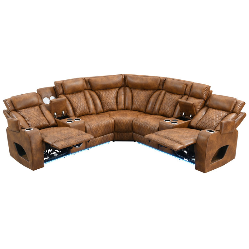 Taddeo Power Motion Sectional Sofa Set w/Power Headrest, Massage & LED - LV06240