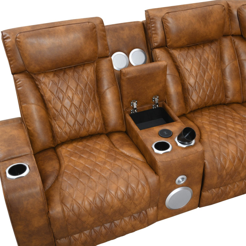 Taddeo Power Motion Sectional Sofa Set w/Power Headrest, Massage & LED - LV06240