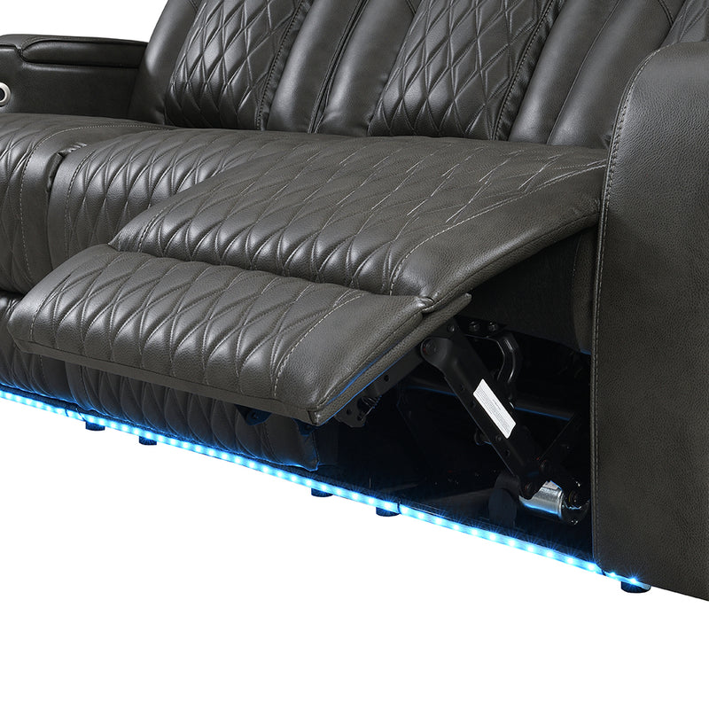 Taddeo Power Motion Sofa w/Power Headrest, USB, Wireless Charger, LED & Reading Light - LV06230