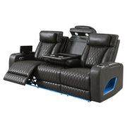 Taddeo Power Motion Sofa w/Power Headrest, USB, Wireless Charger, LED & Reading Light - LV06230