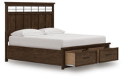 Taffenbrook Medium Brown California King Panel Storage Bed - B849B5