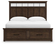 Taffenbrook Medium Brown California King Panel Storage Bed - B849B5