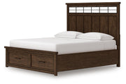Taffenbrook Medium Brown California King Panel Storage Bed - B849B5