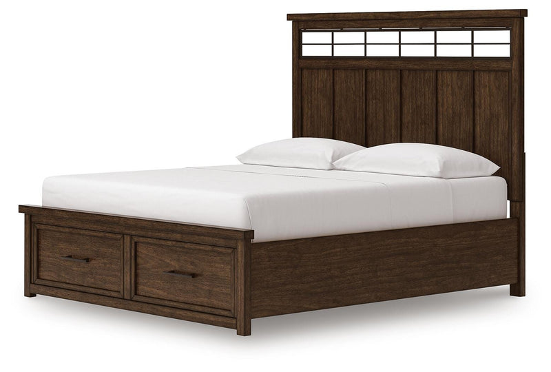 Taffenbrook Medium Brown California King Panel Storage Bed - B849B5