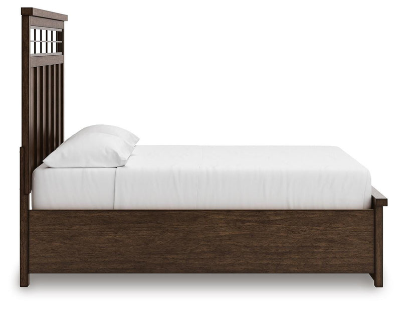 Taffenbrook Medium Brown California King Panel Storage Bed - B849B5