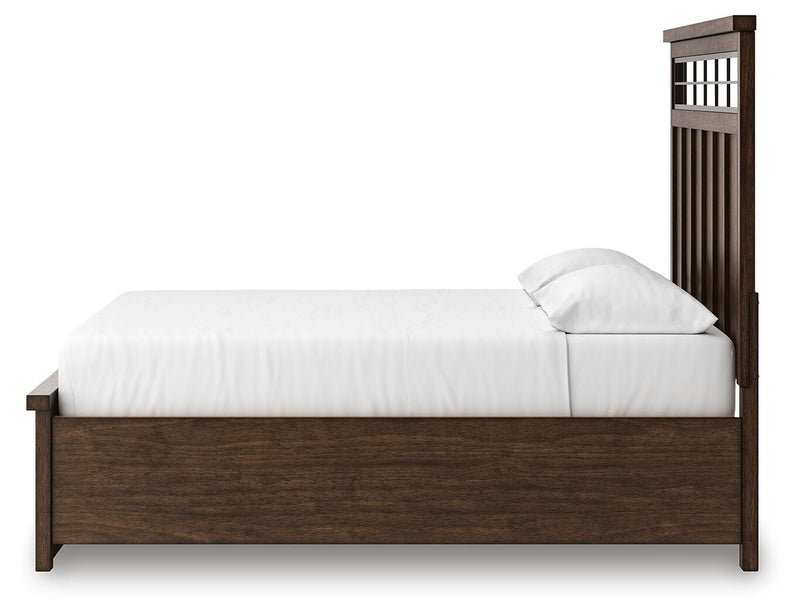 Taffenbrook Medium Brown California King Panel Storage Bed - B849B5