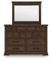 Taffenbrook Medium Brown Dresser and Mirror - B849B1