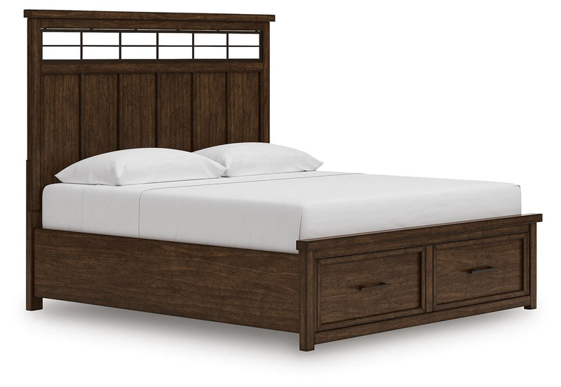 Taffenbrook Medium Brown King Panel Storage Bed - B849B4