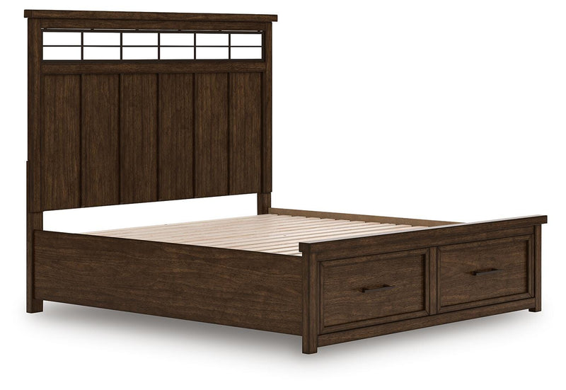 Taffenbrook Medium Brown King Panel Storage Bed - B849B4