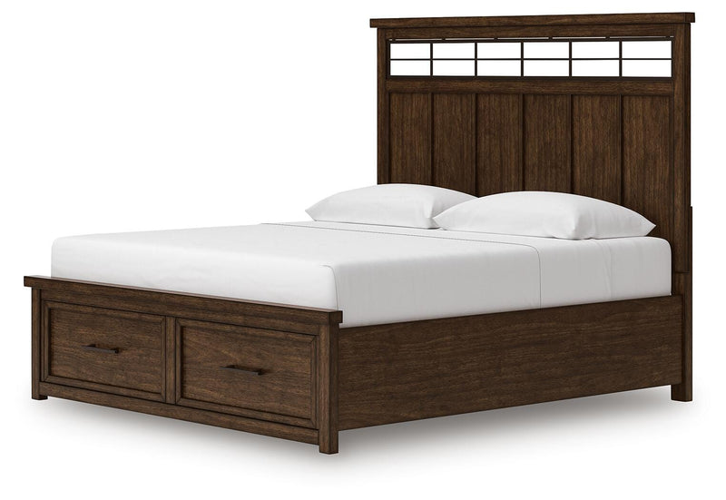 Taffenbrook Medium Brown King Panel Storage Bed - B849B4