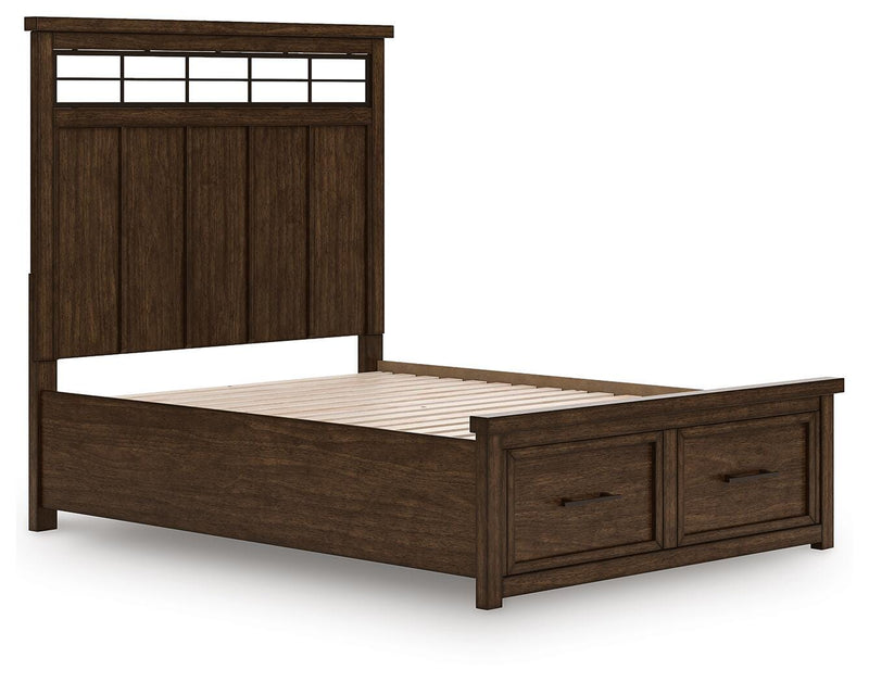 Taffenbrook Medium Brown Queen Panel Storage Bed - B849B2