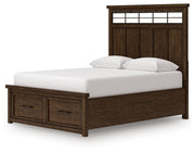 Taffenbrook Medium Brown Queen Panel Storage Bed - B849B2