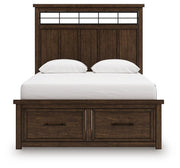 Taffenbrook Medium Brown Queen Panel Storage Bed - B849B2