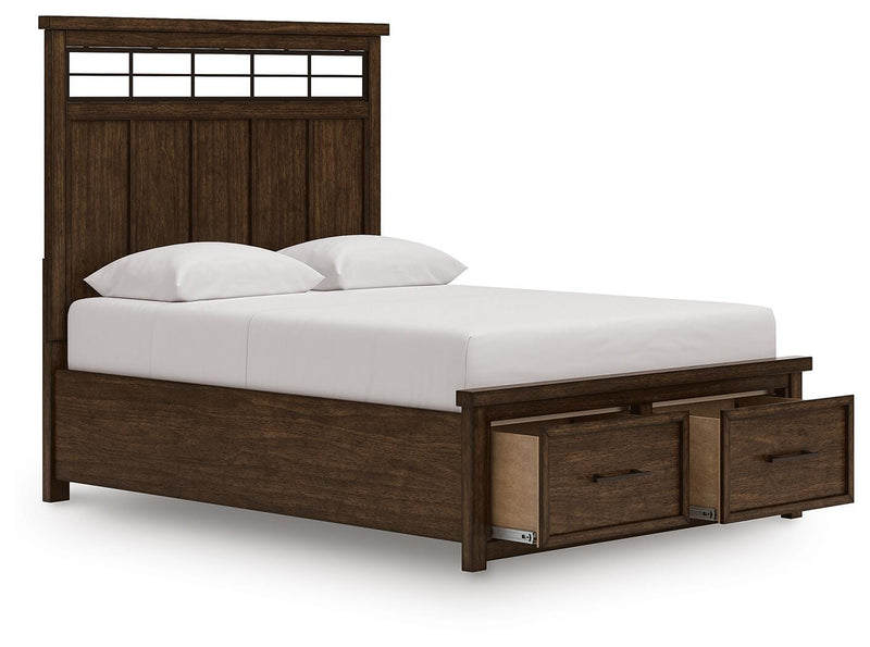 Taffenbrook Queen Panel Storage Bed, Dresser and Mirror - B849B3