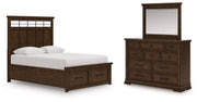Taffenbrook Queen Panel Storage Bed, Dresser and Mirror - B849B3