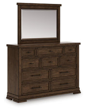 Taffenbrook Queen Panel Storage Bed, Dresser and Mirror - B849B3