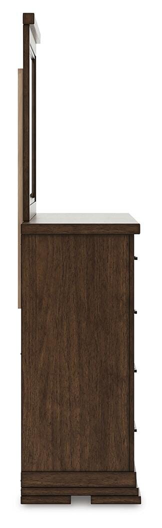 Taffenbrook Queen Panel Storage Bed, Dresser and Mirror - B849B3