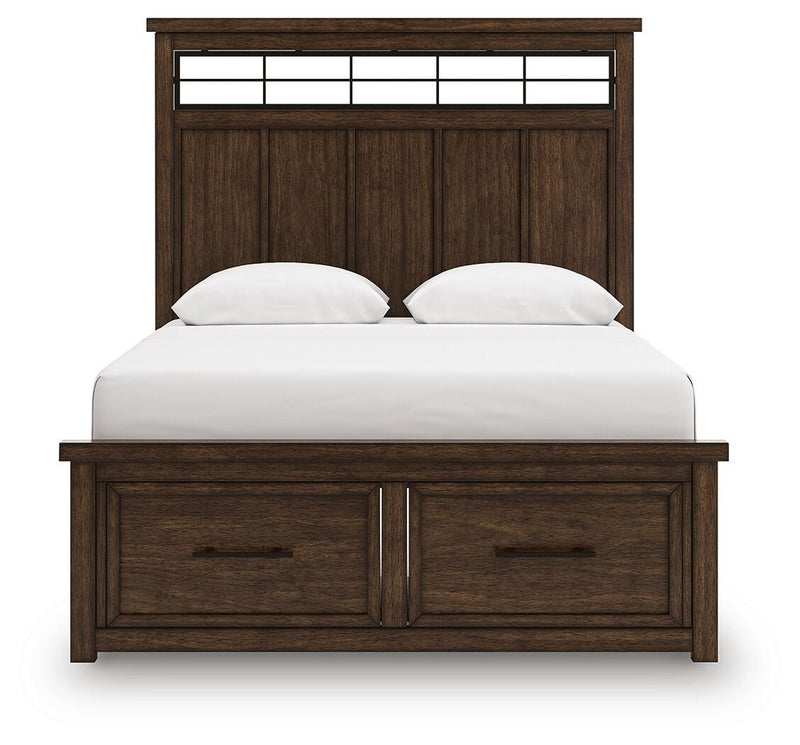 Taffenbrook Queen Panel Storage Bed, Dresser and Mirror - B849B3