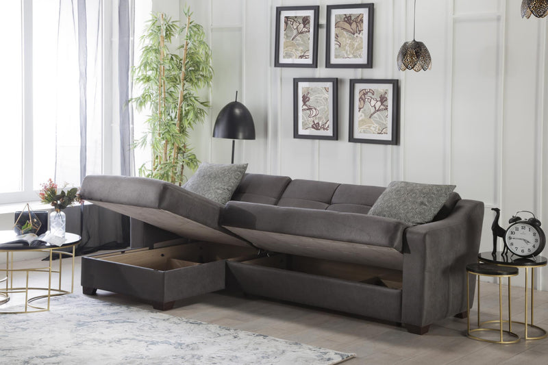 Tahoe Sectional Love Seat Part (Melson Dark Gray) 2 Pieces - Gate FurnitureSleeper Sectional