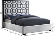 Taj Velvet King Bed Cream - Gate FurnitureKing Bed